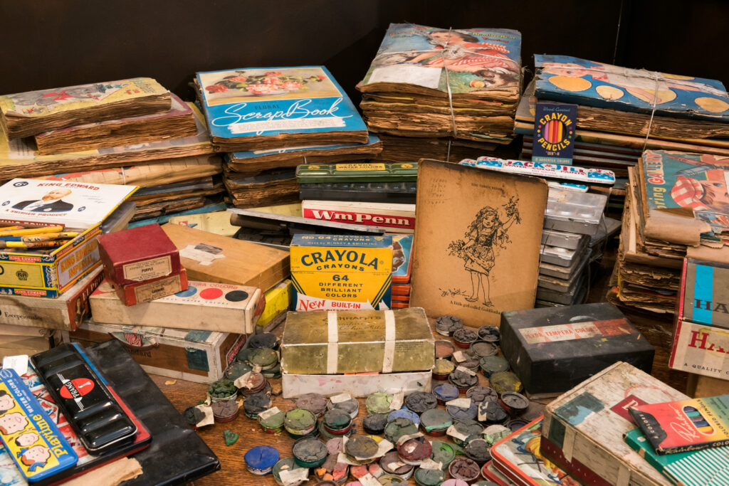 Art materials and objects in the Henry Darger Room Collection